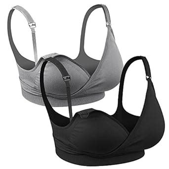 Buy Momcozy Women Nursing Bra, 2 Pack Seamless Clip Down Maternity Bras ...