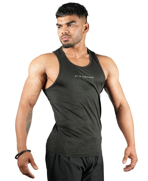Men's Dryfit Sports Tank Top, Lightweight Training Vest - Black – Gym ...