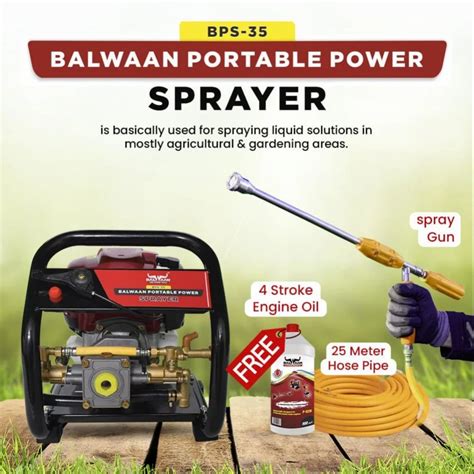 Water Pump - Balwaan Portable Power Sprayer with 25m hose BPS-35 ...