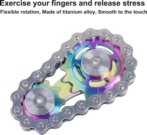 Bike Chain Gear Fidget Spinner, Metal Sprocket Chain Fidget Toy, Stress ...