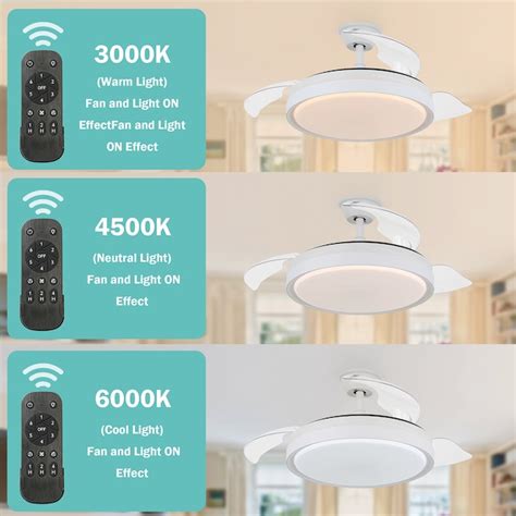 Oaks Decor Cavinati 42-in White with Clear Blades Color-changing ...