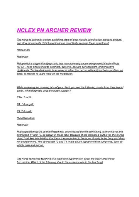 NCLEX PN ARCHER REVIEW EXAM QUESTIONS WITH CORRECT ANSWERS 2025/2026 ...