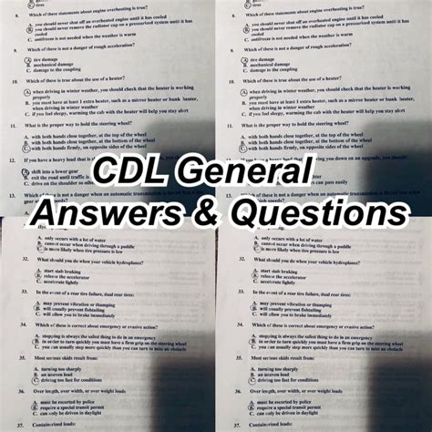 Cdl Answer Key at Sandra Moody blog