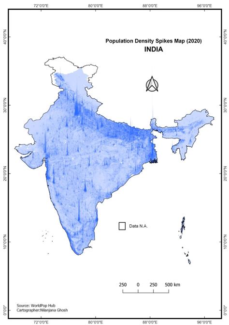 Nilanjana Ghosh on LinkedIn: Population Density Spikes Map of India of ...