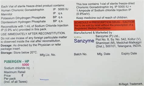 Pubergen HP 5000iu Powder for Injection: Uses, Side Effects, Price ...