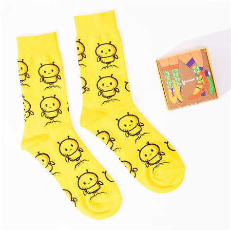 Cute Yellow Robot Socks – Thela Gaadi