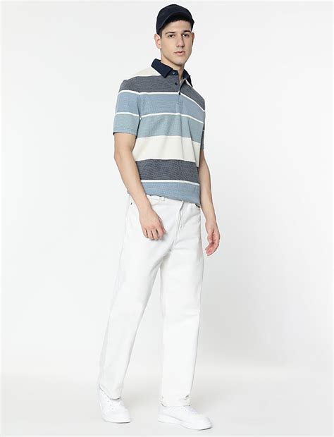 Buy Cotton Rich Stripes Polo T-Shirt at Marks & Spencer
