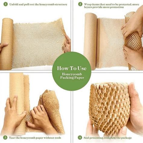 1 Roll Honeycomb Paper Kraft Paper Roll Express Package Wine Filler ...