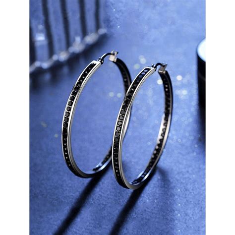 Buy Yellow Chimes Black Quirky Hoop Earrings Online