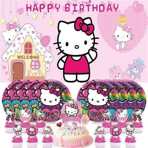 Hello Kitty Party Supplies Birthday Decorations Plates Banner Kids Cake ...