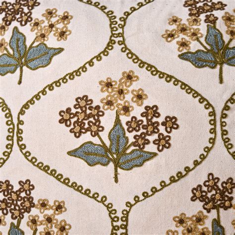 Soft Florals Embroidered Cushion Cover White 40x40cm Online - Premium ...