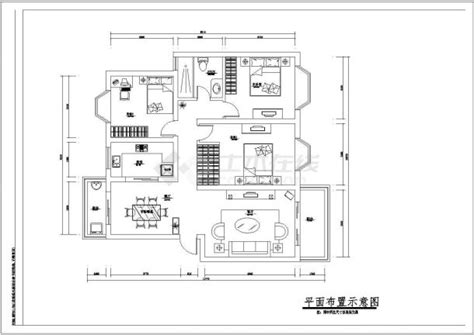某地三室两厅一厨一卫户型装饰设计施工图（简装） - 资料下载 - 土木在线