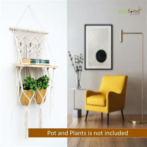 Double Macrame Hanging Shelf
