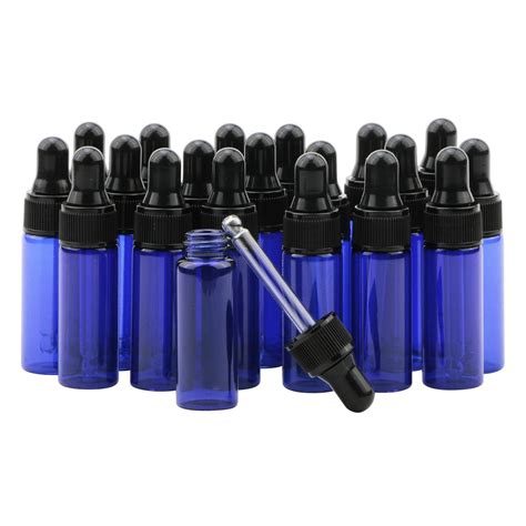 Amazon.com: 5ml 1/6 oz Blue Dropper Bottles with Tapered Glass Droppers ...
