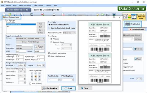 Screenshots of Barcode Label Maker for Publisher helps to design barcode