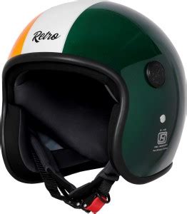 Steelbird SBH-55 Retro Tricolor ISI Certified Open Face Helmet for Men ...