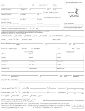 Fillable Online Admissions Confirmation Form ACF - CBS Sports Fax Email ...