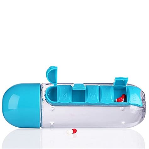 Pill & Water Storage Organizer Traveling Time Usable Water Bottle | Re ...