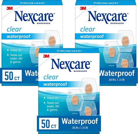 Nexcare™ Clear Waterproof Bandages, Spot Size, 50/Pack, 150 Count ...