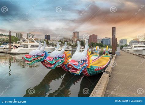 Chinese Dragon Boats editorial stock image. Image of portland - 54742384