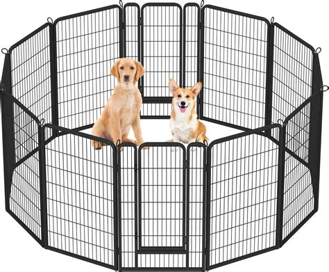 Yaheetech Lightweight Dog Playpen, 12 Panel 120cm Dog Fence Pet ...