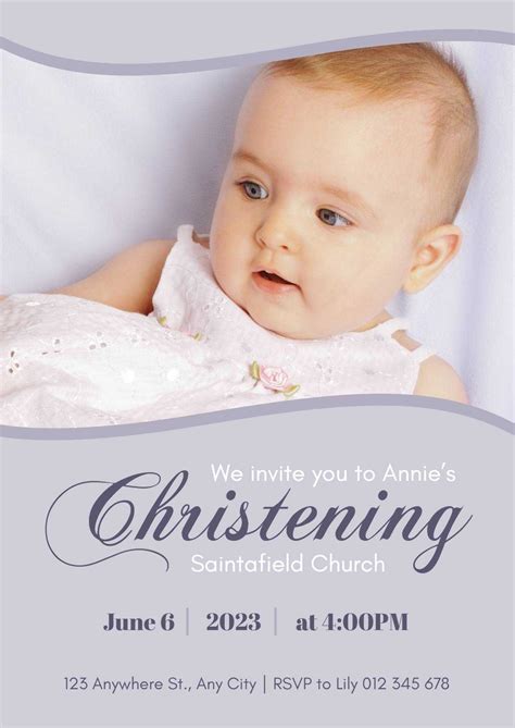 Printable Templates of Baptism Invitations Online (Free) | Fotor