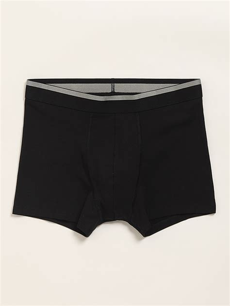 Buy WES Lounge Black Printed Cotton Blend Relaxed Fit Trunks - Pack of ...