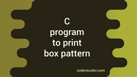 Image result for Box Pattern in C Language