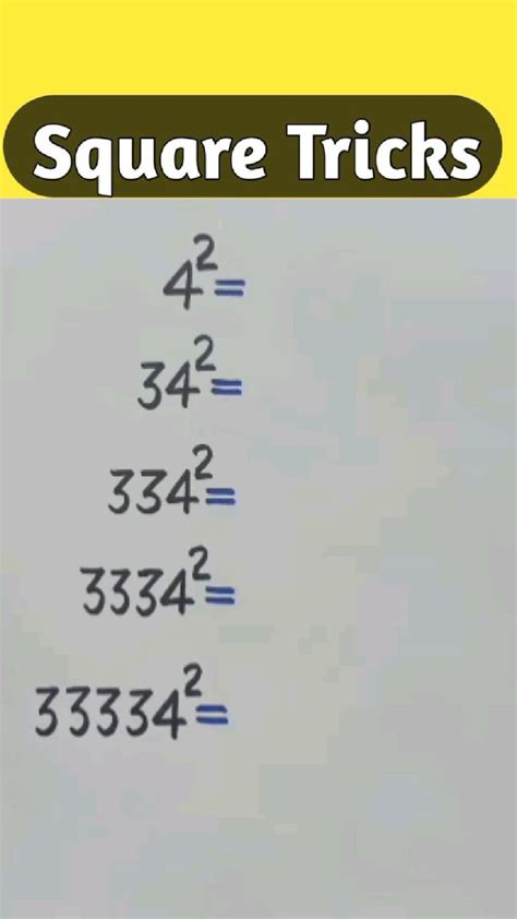 Image result for Square Numbers Tricks