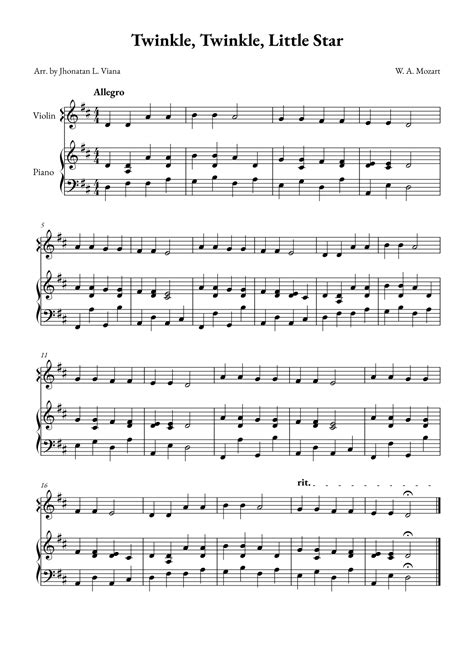 Twinkle, Twinkle, Little Star (arr. Jhonatan Lucio Viana) by ...