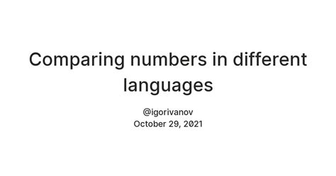 Comparing numbers in different languages — Teletype