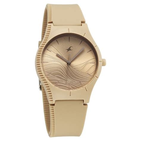 Buy Online Fastrack Tees Wanderlust Quartz Analog Beige Dial Silicone ...