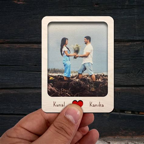 Personalized Couple Wooden Fridge Magnet | COD not available– Bigsmall.in