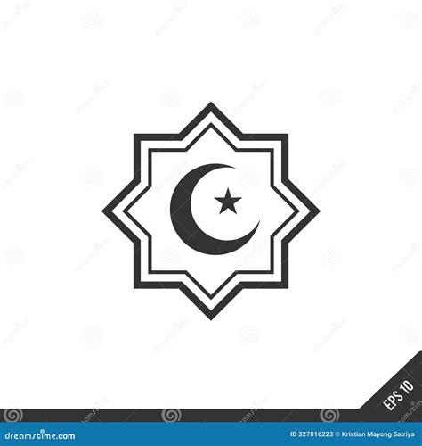 Illustration of a Crescent Moon and Star. Islamic Symbol Stock Vector ...
