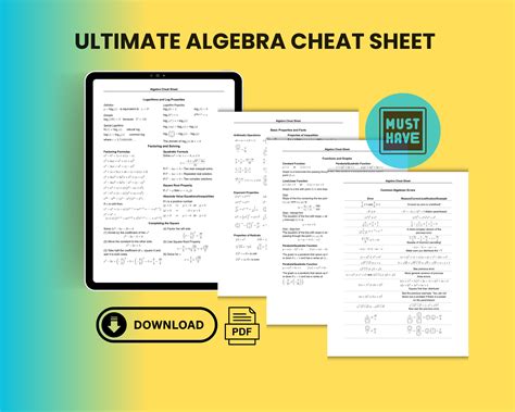 Image result for Cheat Sheet for Math