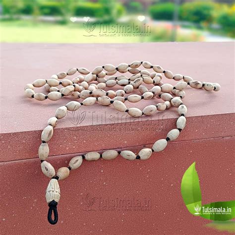 108+1 Beads ISKCON Tulsi Mala for Japa in Oval Shape 10mm Thickness of ...