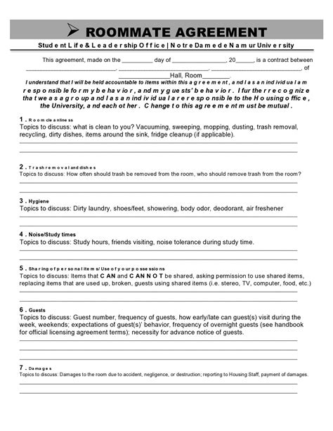 40+ Free Roommate Agreement Templates & Forms (Word, PDF)