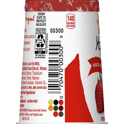 Yoplait Strawberry Yogurt Nutrition Label