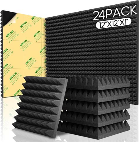 Amazon.com: 24 Pack Sound Proof Foam Panels for Walls, Pyramid Acoustic ...