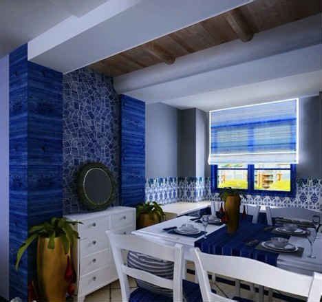 湖水蓝地中海设计风格，200平米复式公寓装修效果图-中国木业网