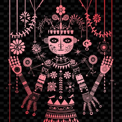 Puppeteer outline with puppet design and string symbols for ...