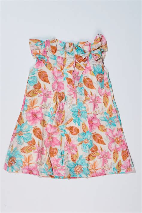 Girls Trendy Floral Long Frock Muslin Silk Elegant Pleats Bow | The ...