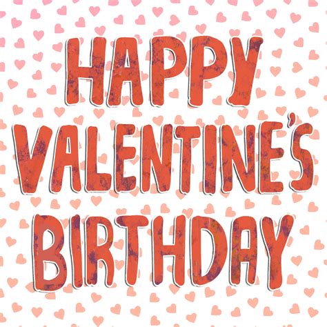 Happy Valentine's Birthday Tiny Pink Hearts Card Season_Valentine’s ...