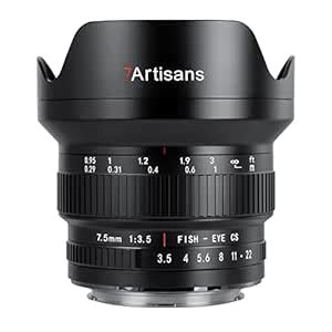 7artisans MF 7.5mm F3.5 APS-C 205° Ultra Wide-Angle Manual Fisheye Lens ...