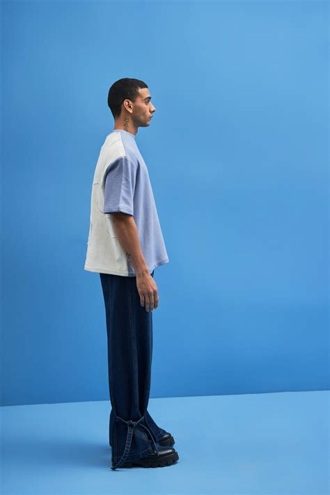 Steel Blue Shoji Patch Work T-Shirt – siddhantagrawal