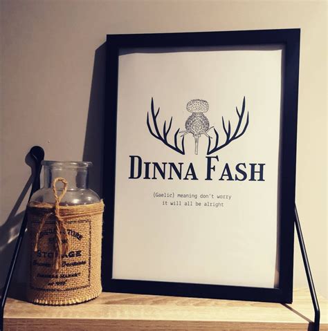 OUTLANDER Gift DINNA FASH Sassenach Scottish Gaelic Meaning Print ...