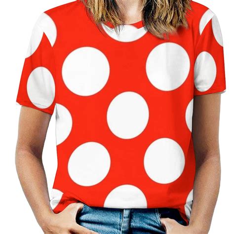 Big Polka Dots Red White Modern Trendy Pattern And Club Fashion Female ...