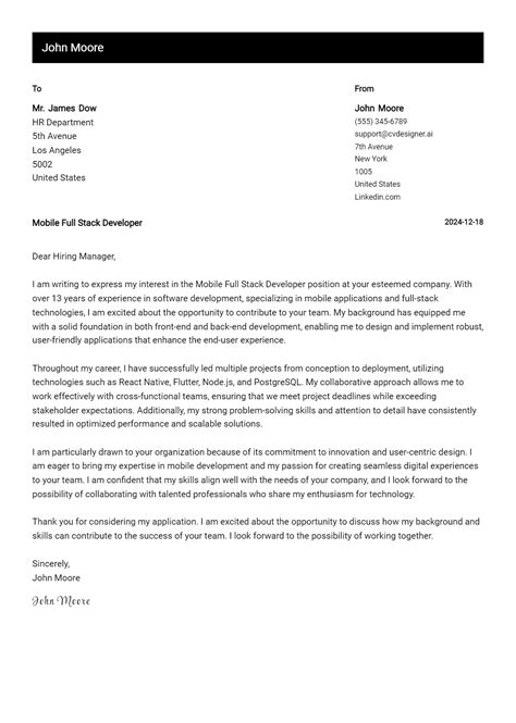 Image result for Software Engineer Cover Letter Examples