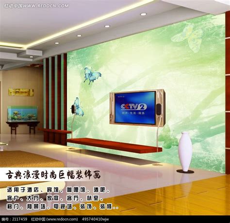 时尚梦幻电视背景墙装饰画图片下载_红动中国
