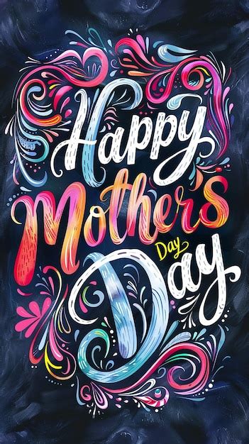 Colorful handwritten mothers day greeting | Premium AI-generated image